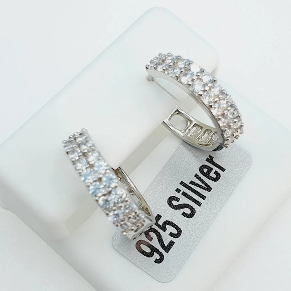 "925 Sterling Silver Cubic Zirconia Earrings, U19254868 - Picture 7 of 11